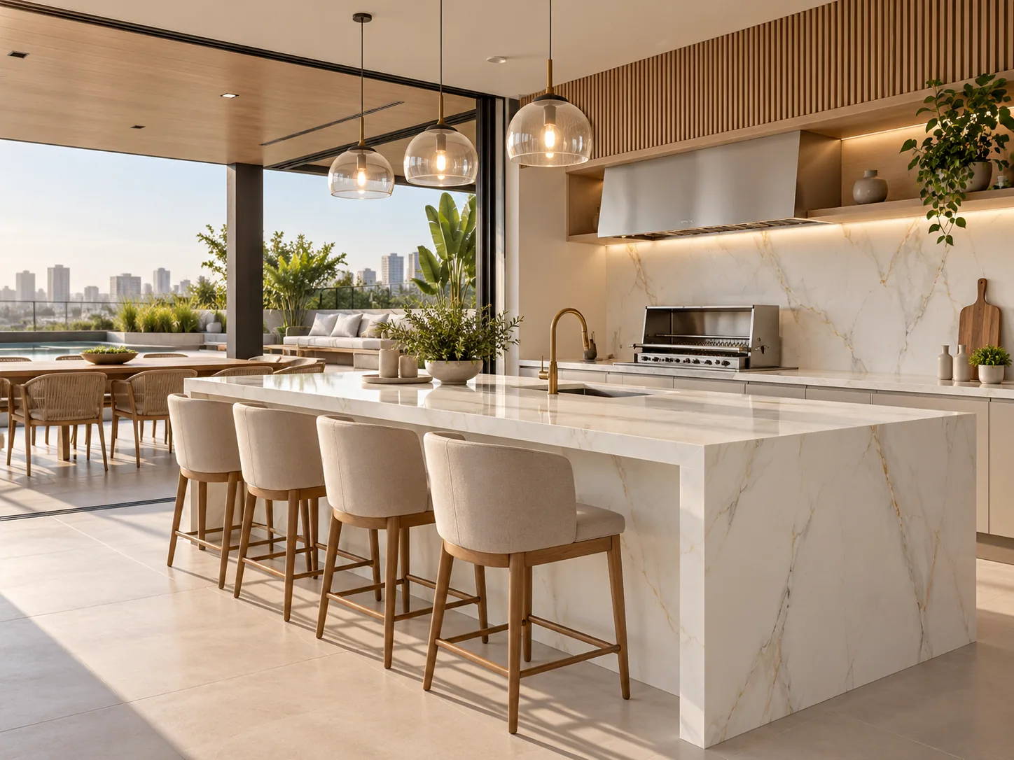 Área gourmet terraço com Mont Blanc — inspiração de aplicação