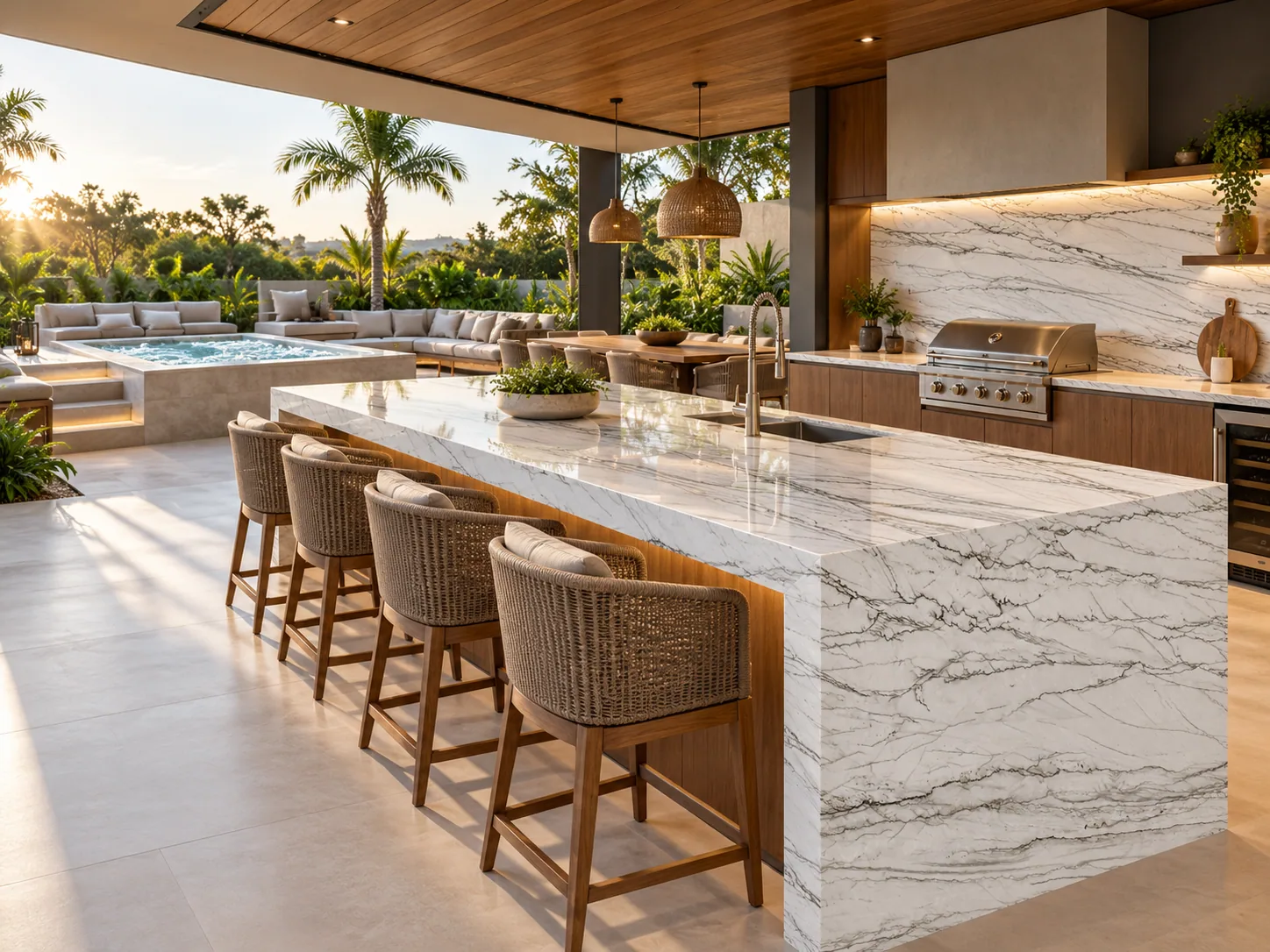 Área gourmet com Infinity White — inspiração de aplicação