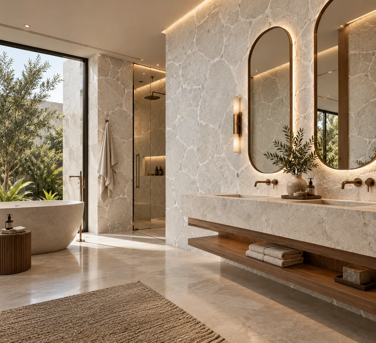Banheiro com Anticato Orgânico – Limestone — inspiração de aplicação