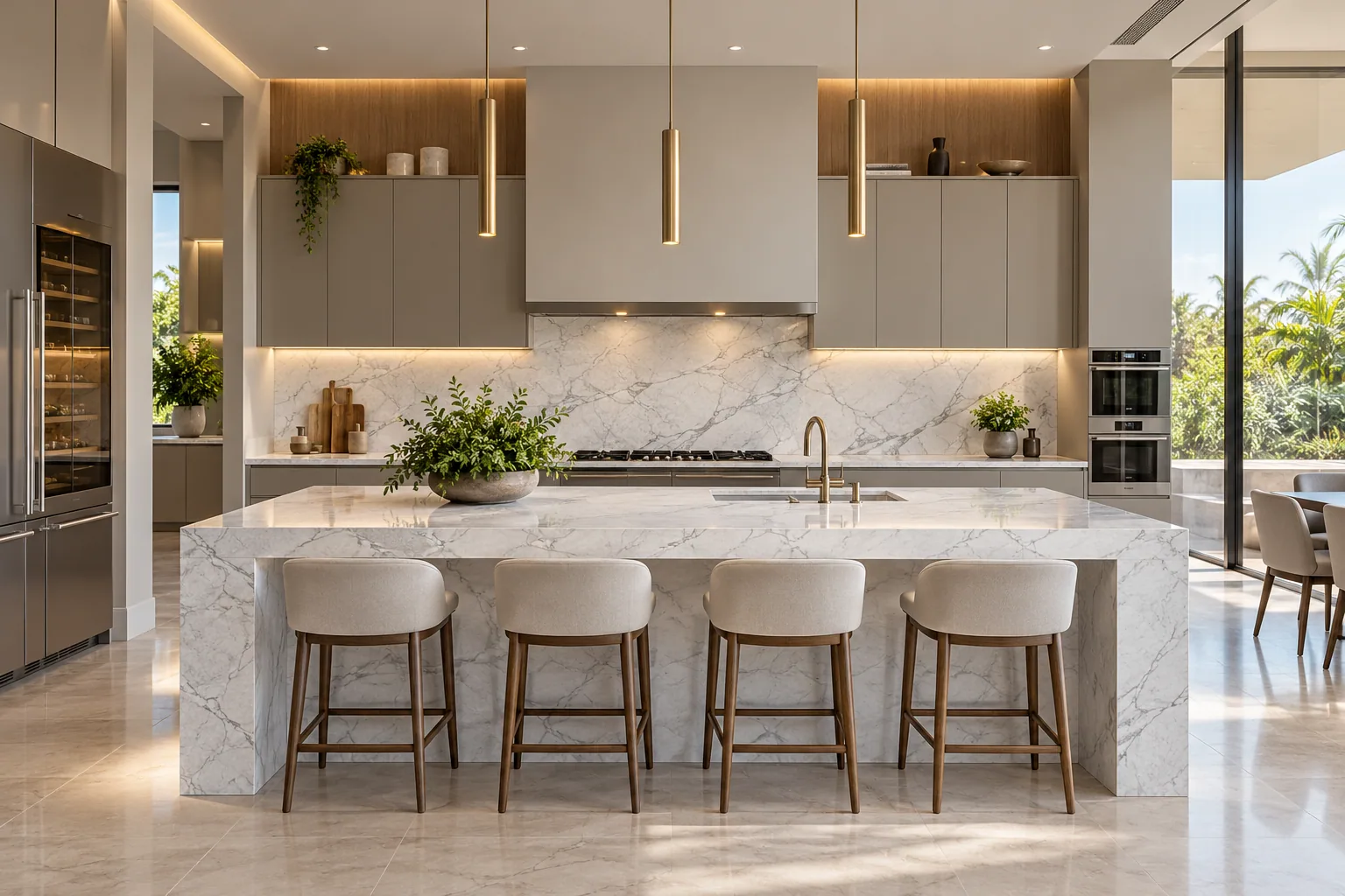 Cozinha moderna com Statuario Dolomite — inspiração de aplicação