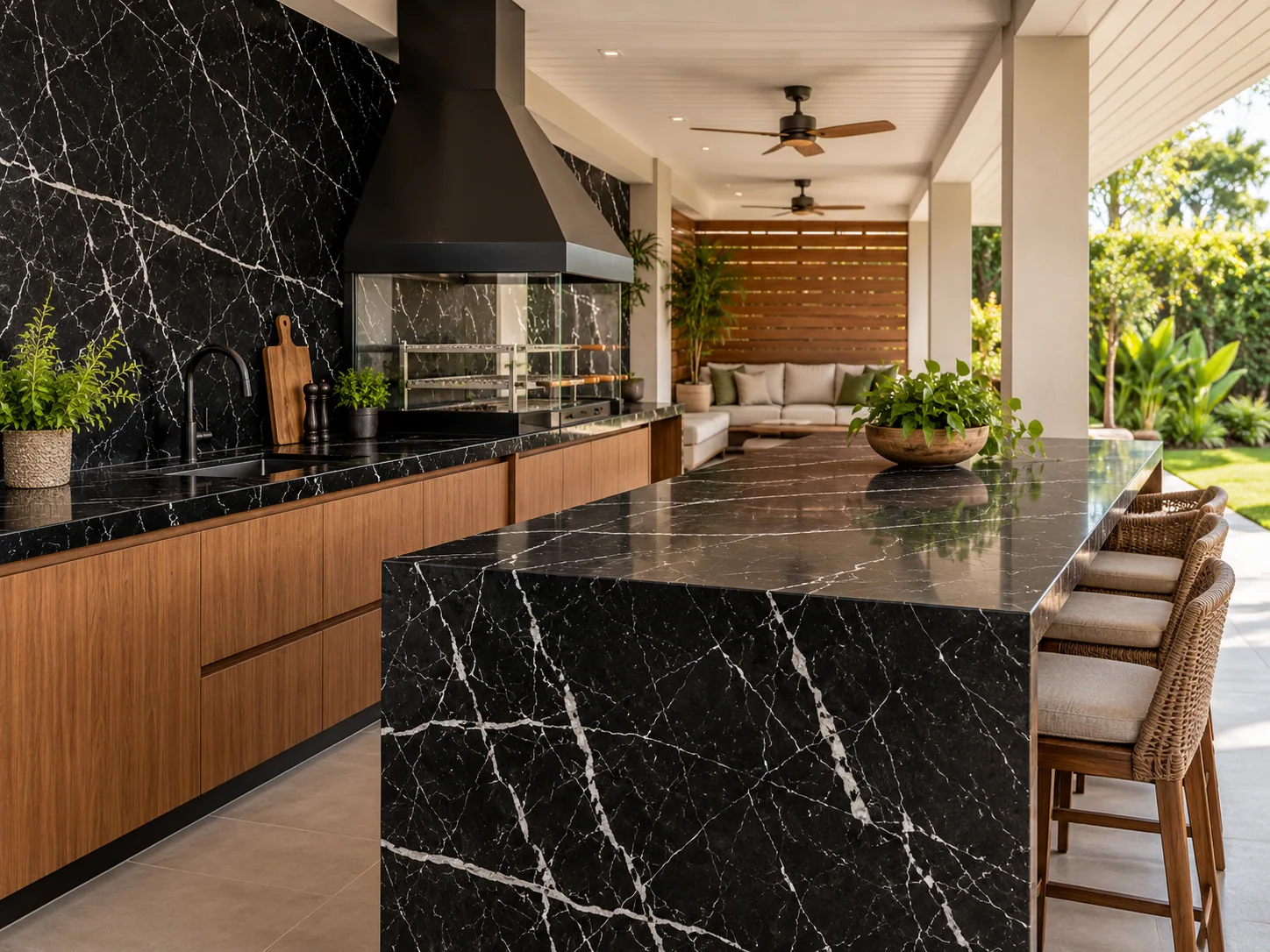 Cozinha gourmet com Preto Nero — inspiração de aplicação