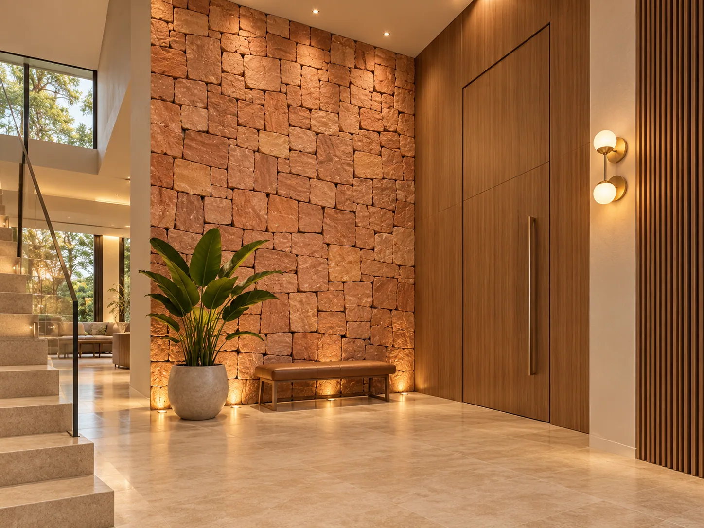 Hall de entrada com Portuguesa Vermelha — inspiração de aplicação