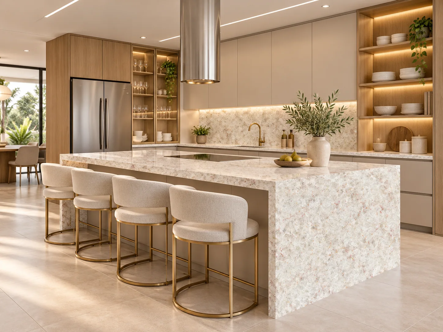 Cozinha luxuosa com Branco Itaúnas — inspiração de aplicação