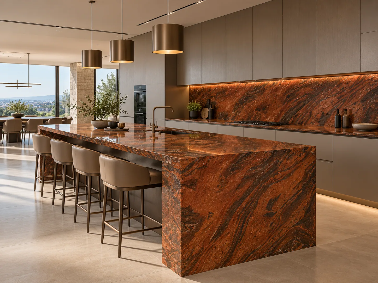 Cozinha bancada com Mirage — inspiração de aplicação