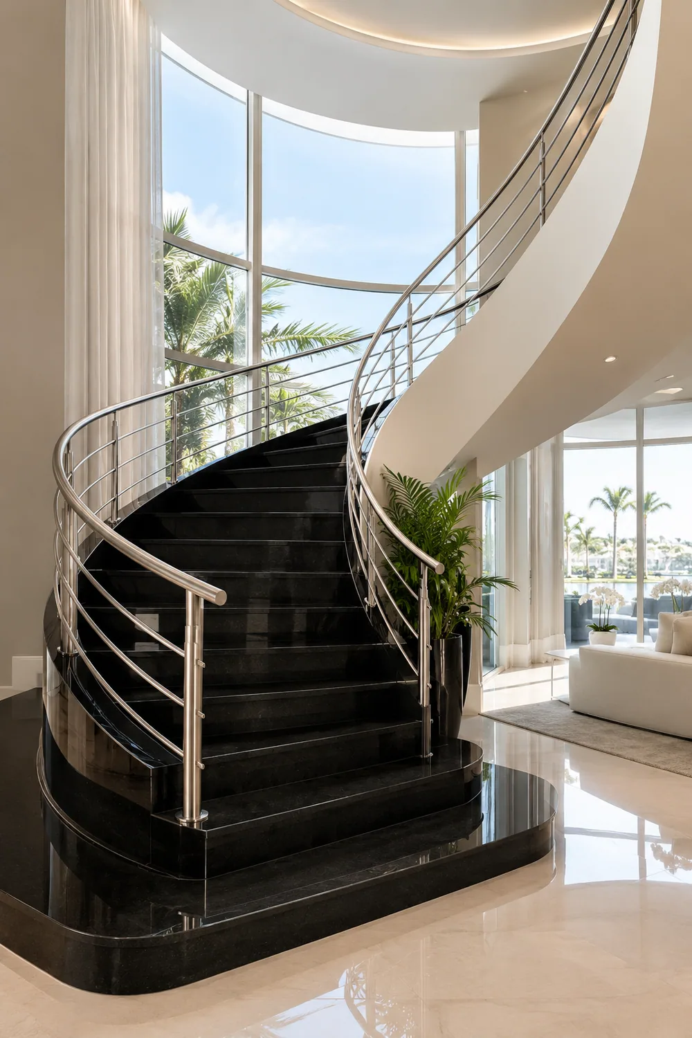 Escadaria com Preto Absoluto — inspiração de aplicação