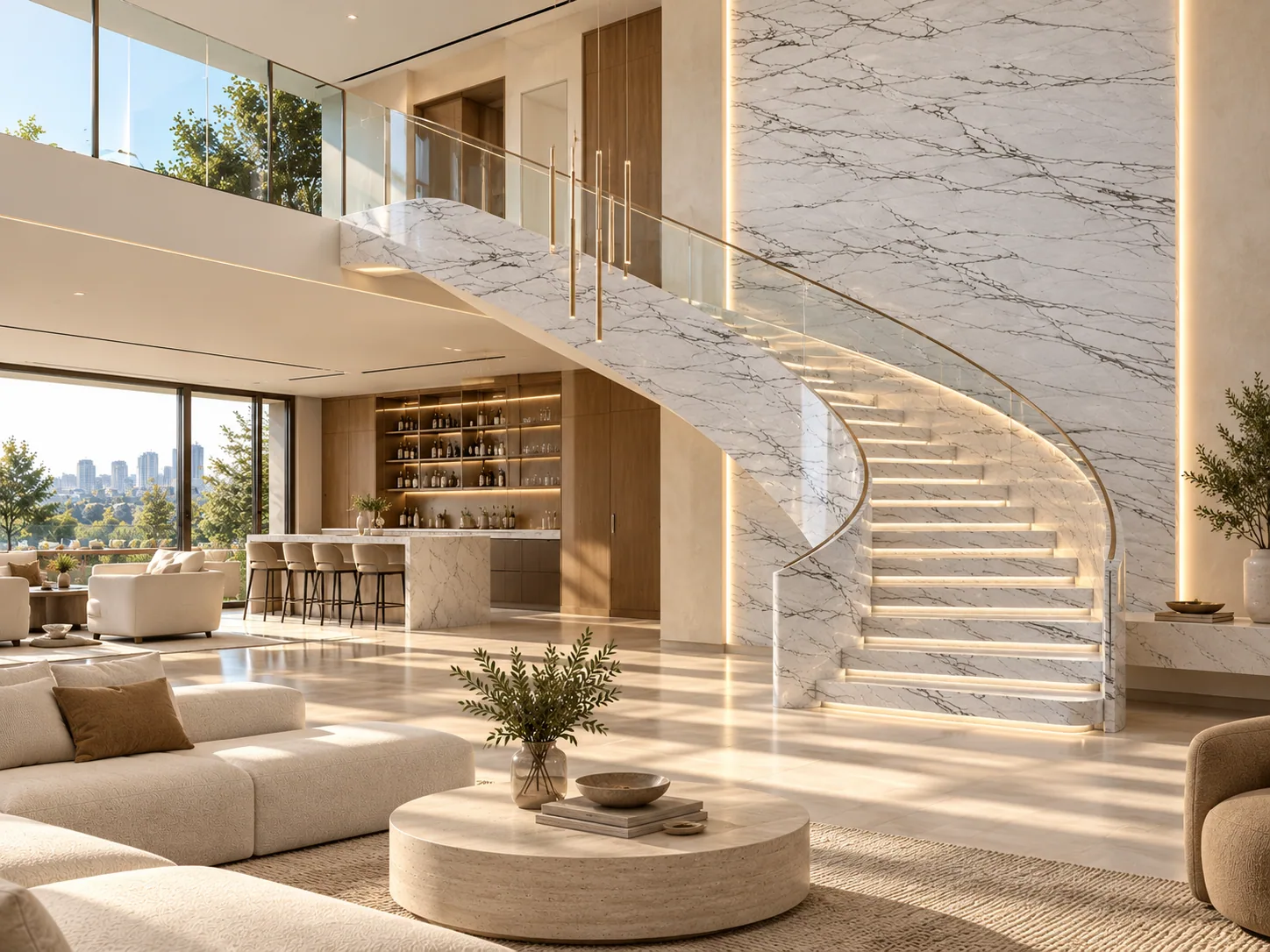 Escadaria com Infinity White — inspiração de aplicação