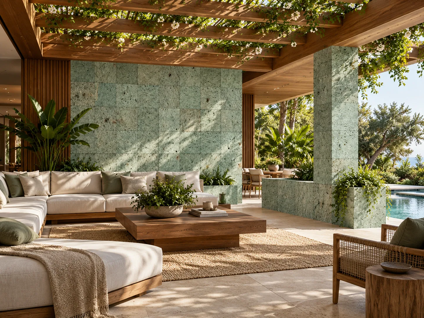 Terraço com Hijau Premium Lisa – Green Bali — inspiração de aplicação