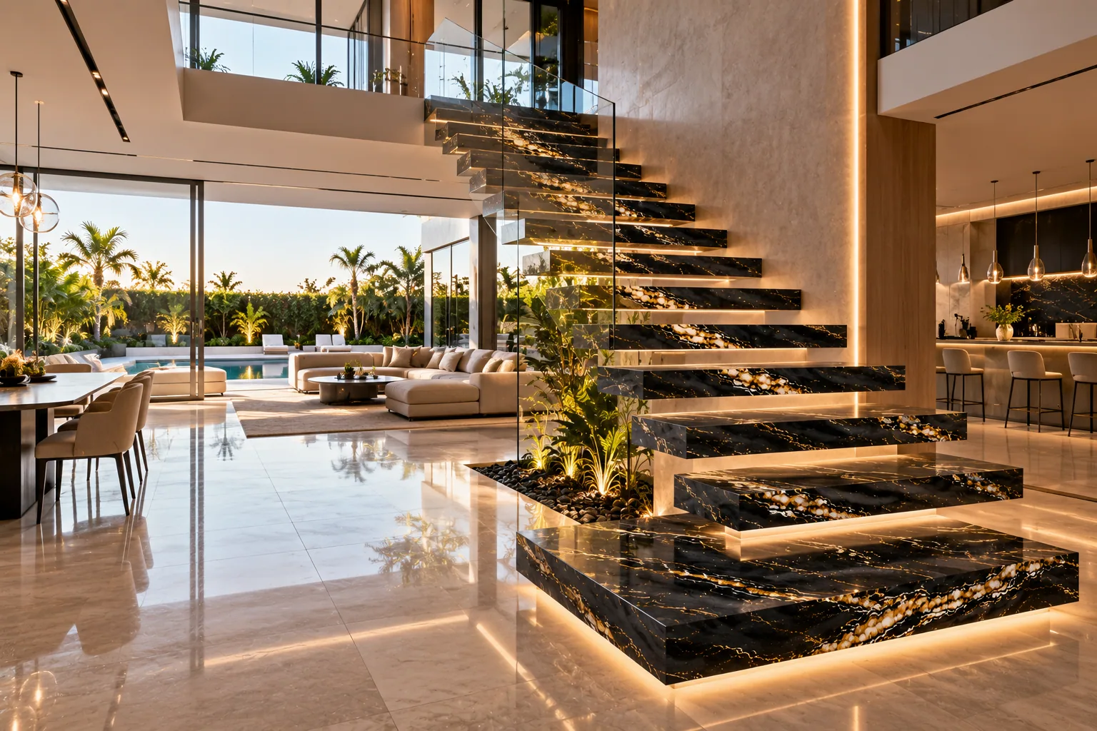 Escadaria flutuante com Belvedere — inspiração de aplicação