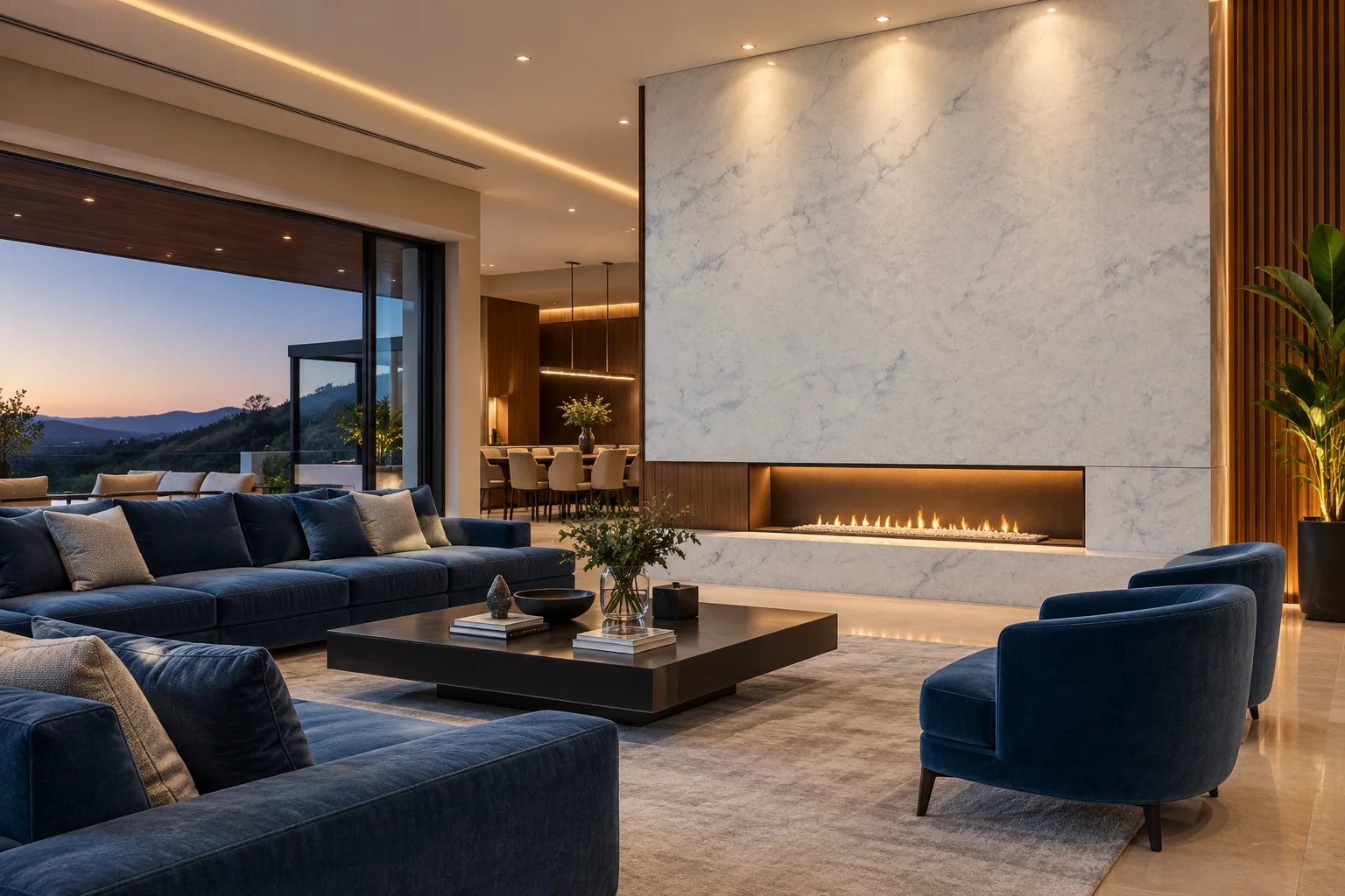 Parede sala com Snow Princess Dolomite — inspiração de aplicação