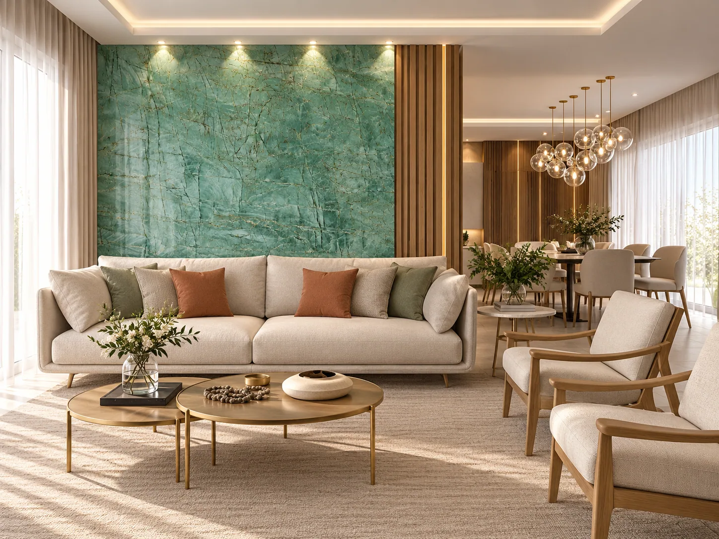 Painel parede com Emerald Green — inspiração de aplicação