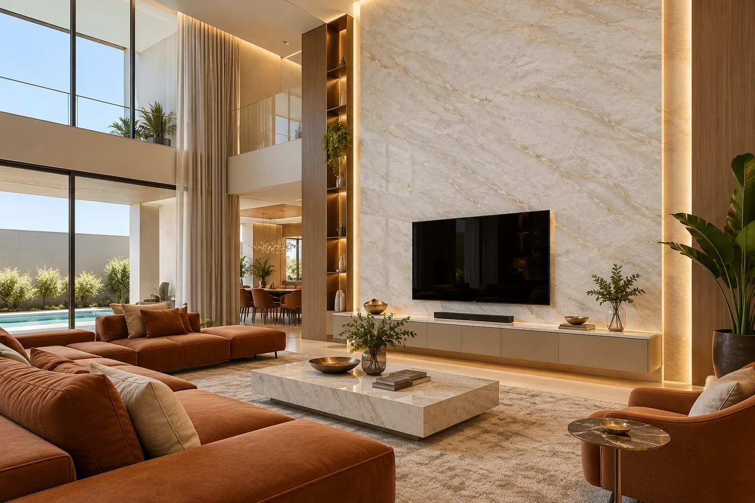 Painel sala com Taj Mahal — inspiração de aplicação